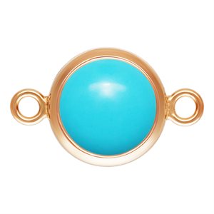 6.0mm Imitation Turquoise Bezel Connector