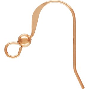 Ear Wire Flat w / 3.0mm Bead