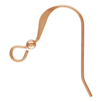 Ear Wire Flat w / 2.0mm Bead (0.61mm) Ear Wire Flat w / 2.0mm Bead (0.61mm)