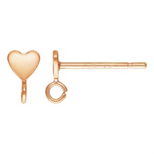 3.5mm Heart Post Earring w / Ring