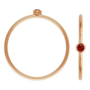 2mm Garnet 3A CZ Stacking Ring Size 6