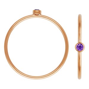 2mm Amethyst 3A CZ Stacking Ring Size 6