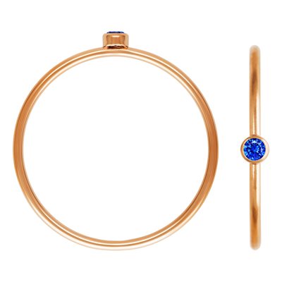 2mm Sapphire 3A CZ Stacking Ring Size 7