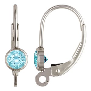 4.0mm Sky Blue Topaz Bezel LB w / Ring AT