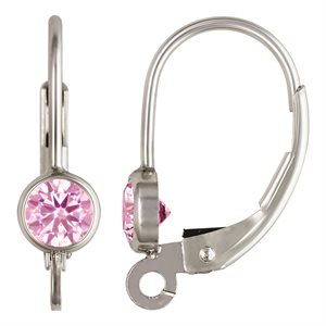 4.0mm Pink 3A CZ Bezel LB w / Ring AT