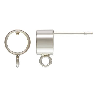 5.0mm Bezel Post Ear w / Ring AT 5.0mm Bezel Post Ear w / Ring AT