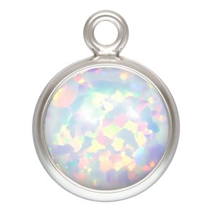 6.0mm White Bello Opal Bezel Drop AT