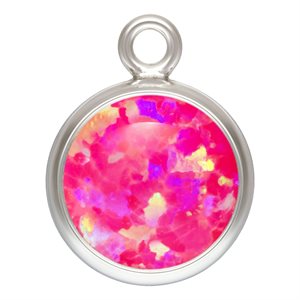 6.0mm Hot Pink Bello Opal Bezel Drop AT