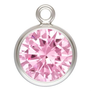 6.0mm Pink 3A CZ Bezel Drop AT