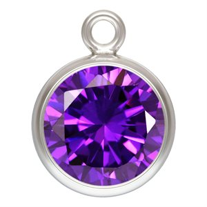 6.0mm Amethyst 3A CZ Bezel Drop AT