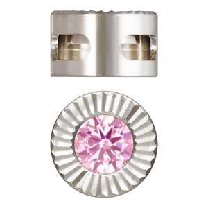 Patterned Pendant w / 4.0mm Pink 3A CZ AT