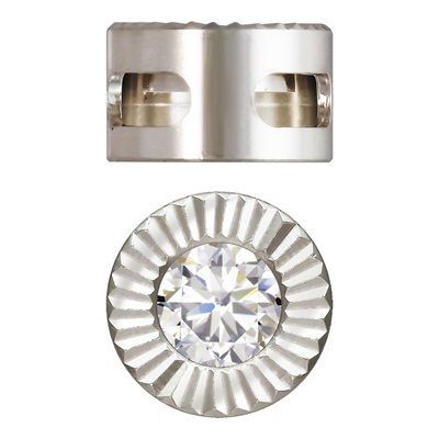 6.6mm Patterned Pendant w / 4.0mm White 3A CZ AT 6.6mm Patterned Pendant w / 4.0mm White 3A CZ AT