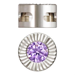 Patterned Pendant w / 4.0mm Lt. Amethyst 3A CZ AT