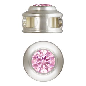6.6mm Pendant w / 4.0mm Pink 3A CZ AT