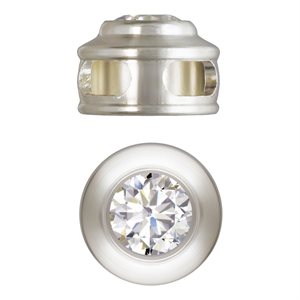 6.6mm Pendant w / 4.0mm White 3A CZ AT