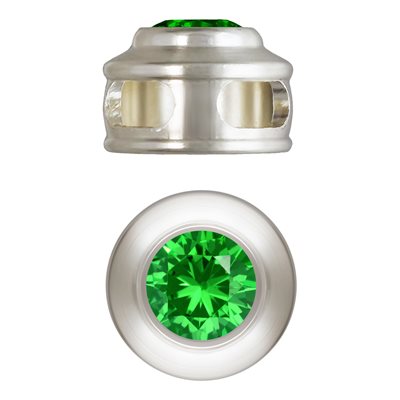 6.6mm Pendant w / 4.0mm Green 3A CZ AT 6.6mm Pendant w / 4.0mm Green 3A CZ AT