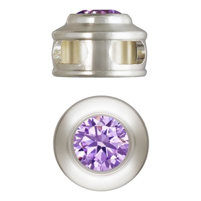 6.6mm Pendant w / 4.0mm Light Amethyst 3A CZ AT