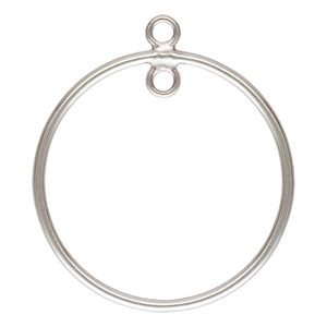 20mm Round Drop w / Closed Jump Ring In&Out AT