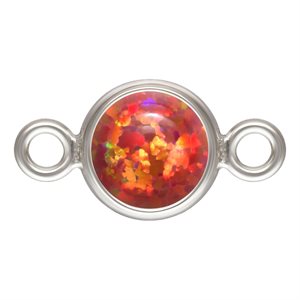 4.0mm Red Bello Opal Bezel Connector AT