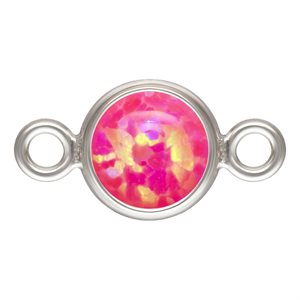 4.0mm Hot Pink Bello Opal Bezel Connector AT