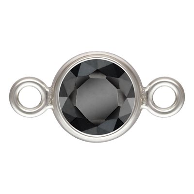 4.0mm Black 3A CZ Bezel Connector AT 4.0mm Black 3A CZ Bezel Connector AT