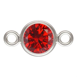4.0mm Garnet 3A CZ Bezel Connector AT