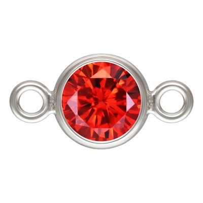 4.0mm Ruby 3A CZ Bezel Connector AT
