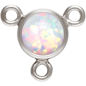 4.0mm White Bello Opal Bezel Y Connector AT
