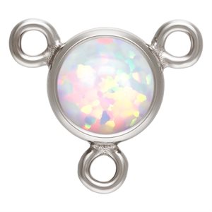4.0mm White Bello Opal Bezel Y Connector AT