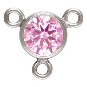 4.0mm Pink 3A CZ Bezel Y Connector AT