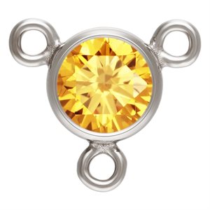 4.0mm Champagne 3A CZ Bezel Y Connector AT