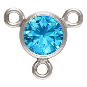 4.0mm Swiss Blue 3A CZ Bezel Y Connector AT