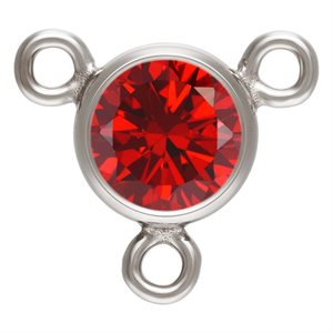 4.0mm Garnet 3A CZ Bezel Y Connector AT