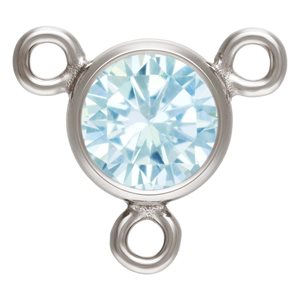 4.0mm Aquamarine 3A CZ Bezel Y Connector AT