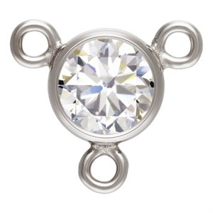 4.0mm White 3A CZ Bezel Y Connector AT