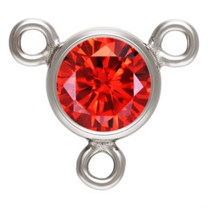 4.0mm Ruby 3A CZ Bezel Y Connector AT