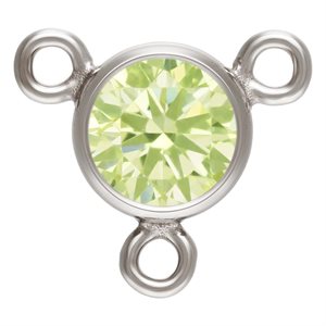 4.0mm Lime 3A CZ Bezel Y Connector AT