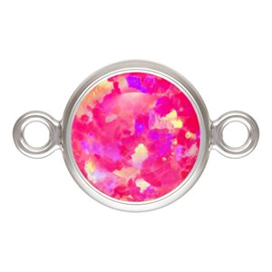 6.0mm Hot Pink Bello Opal Bezel Connector AT
