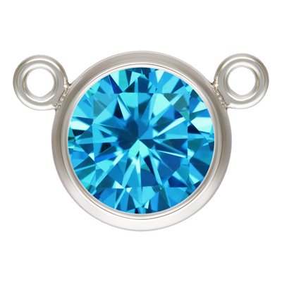 6.0mm Swiss Blue Bezel 10-2 Connector 3A CZ