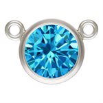 6.0mm Swiss Blue Bezel 10-2 Connector 3A CZ
