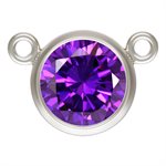 6.0mm Amethyst Bezel 10-2 Connector 3A CZ AT