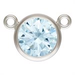 6.0mm Aquamarine Bezel 10-2 Connector 3A CZ
