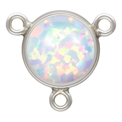 6mm Bezel Y Connector White Bello Opal AT