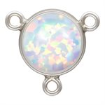 6mm Bezel Y Connector White Bello Opal AT