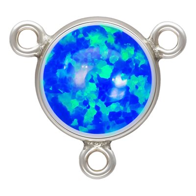 6mm Bezel Y Connector Blue Bello Opal AT