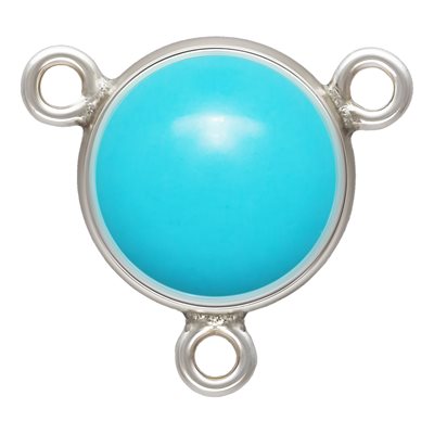 6mm Bezel Y Connector Imitation Turquoise AT
