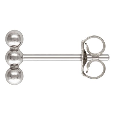 2.0mm 3 Ball Post Earring w / Earring Back AT