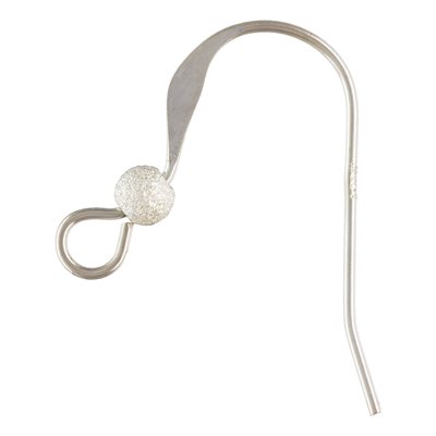 Ear Wire Flat w / 3.0mm Stardust Bead (0.61mm) AT Ear Wire Flat w / 3.0mm Stardust Bead (0.61mm) AT