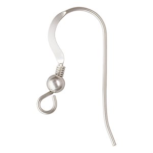 Ear Wire Flat w / Bead & Coil (0.64mm) AT