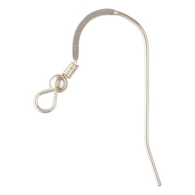 Ear Wire Flat w / Bead & Coil (0.71mm) AT